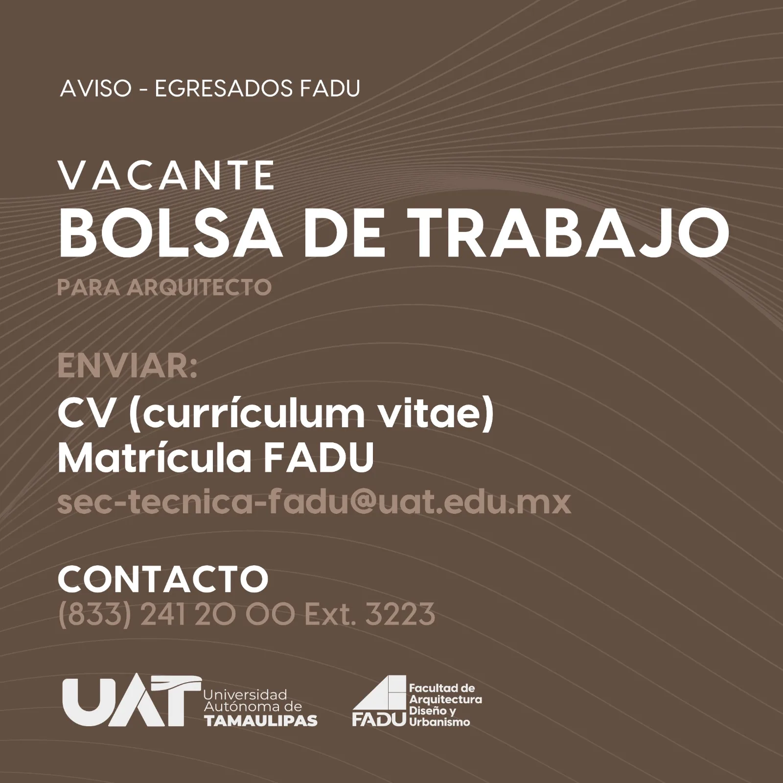 BOLSA DE TRABAJO | Vacante para Arquitectos FADU