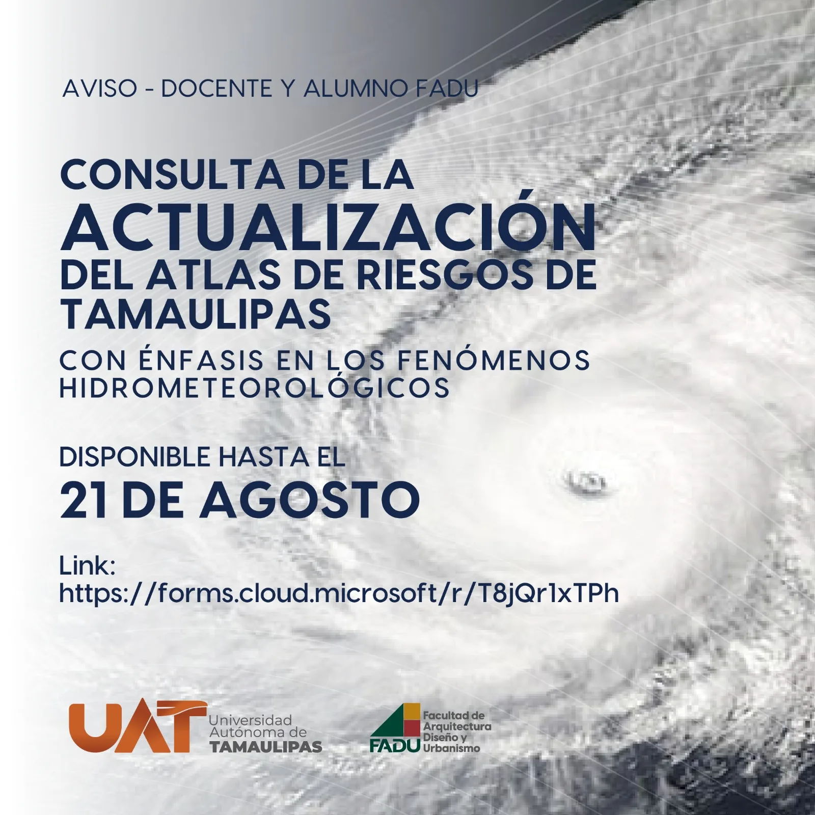 Consulta para la Actualización del Atlas de Riesgos de Tamaulipas