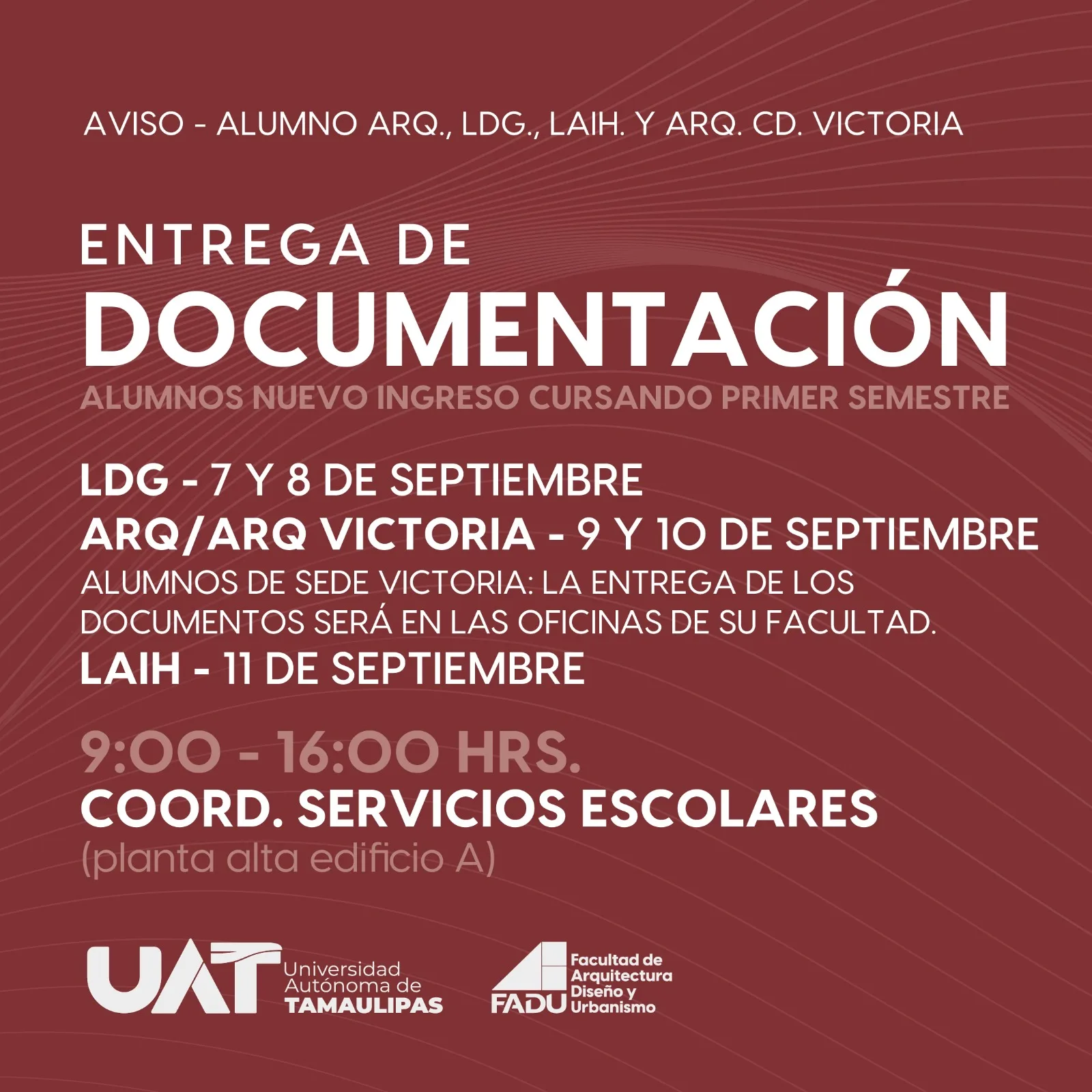 Entrega de Documentación para Alumnos de Nuevo Ingreso (Primer Semestre)