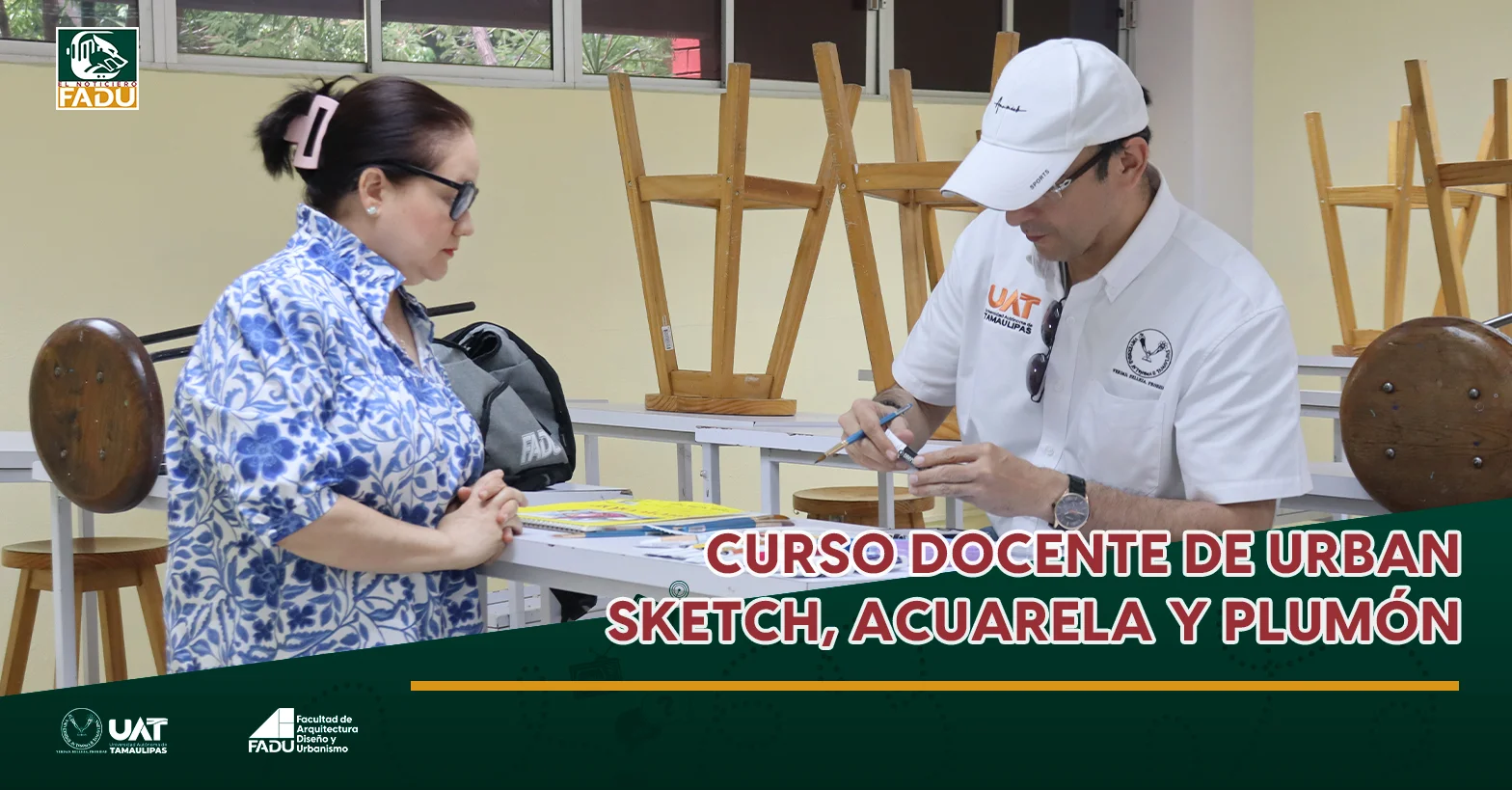 Curso docente de urban sketch, acuarela y plumón